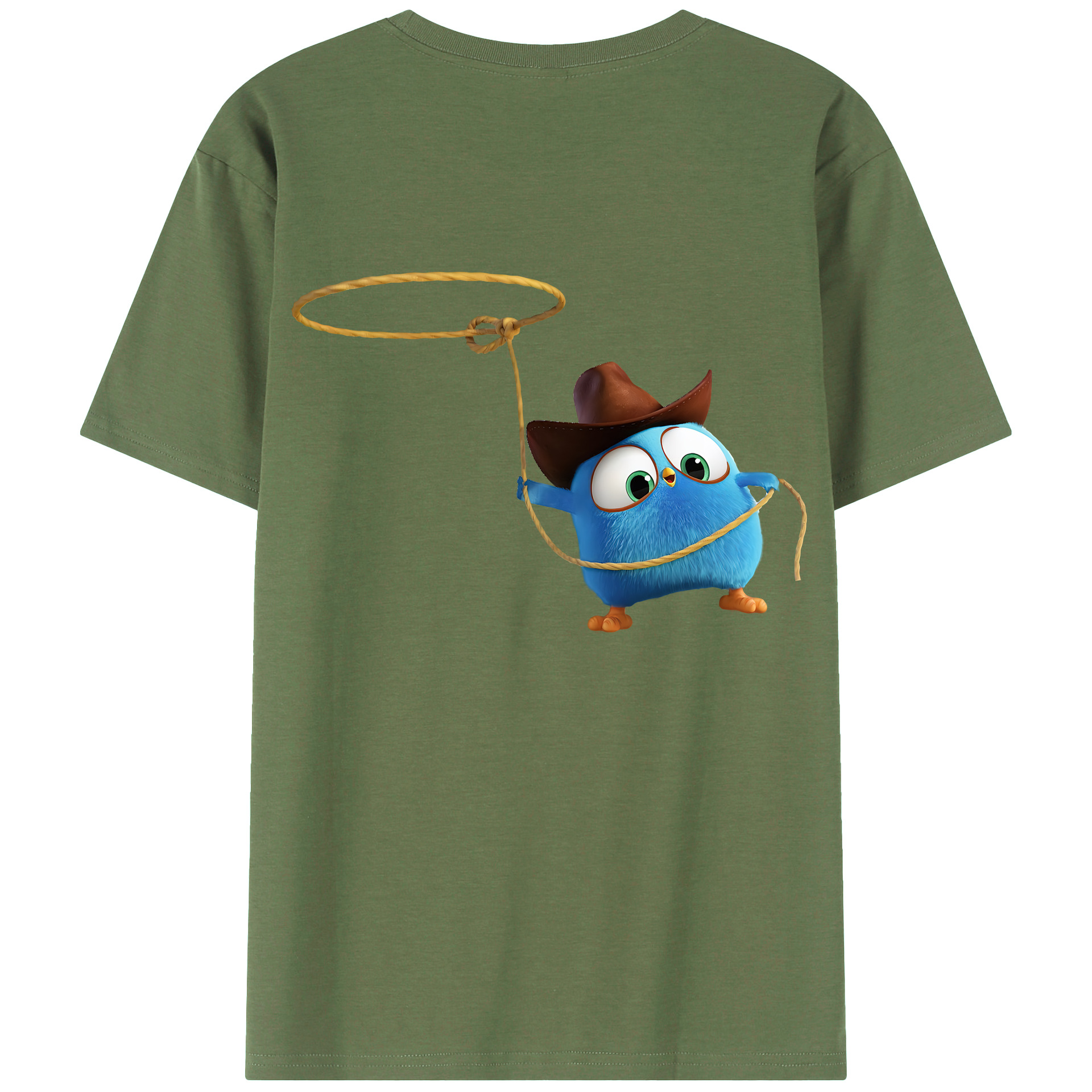 （画像用） Angry Birds アングリーバード 綿100％ メンズ半袖Tシャツ（バックプリント） 通気性